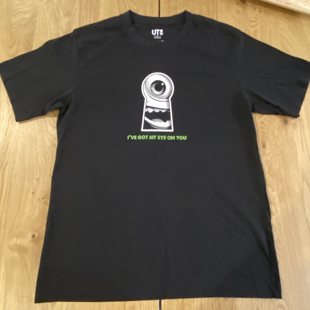 Uniqlo X Pixar‎ Monsters Inc Mike T-shirt Black Medium Short sleeve